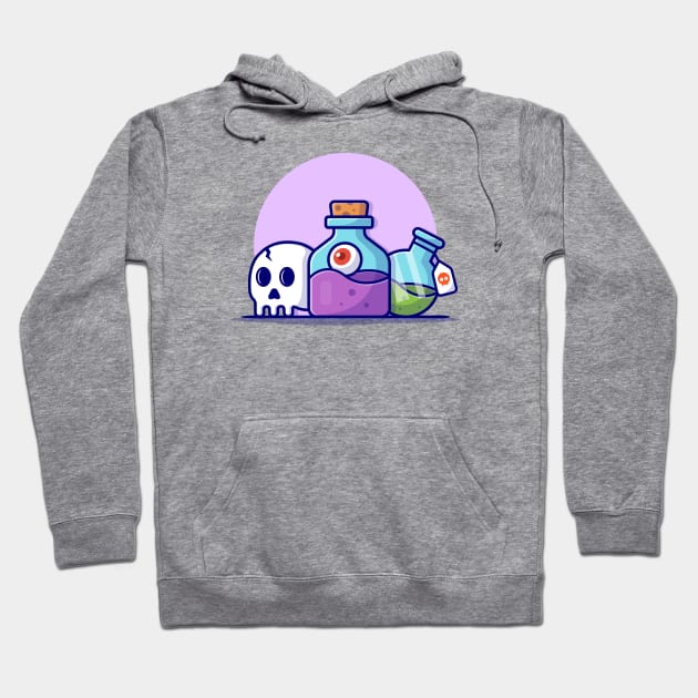 Skull And Poison Cartoon Vector Icon Illustration Hoodie by Catalyst Labs